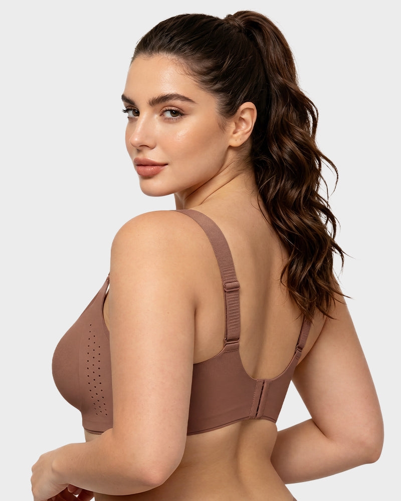 V-Neck Wireless Minimizer Bra with Adjustable Clasp - FirmaSmooth