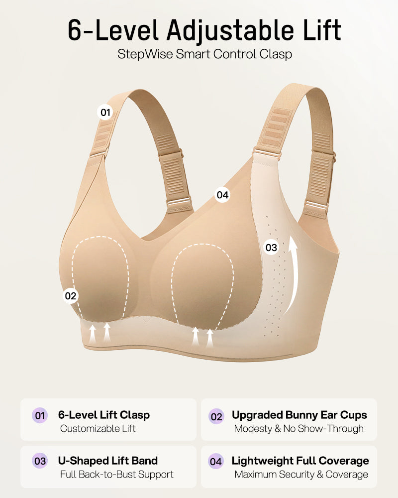 V-Neck Wireless Minimizer Bra with Adjustable Clasp - FirmaSmooth
