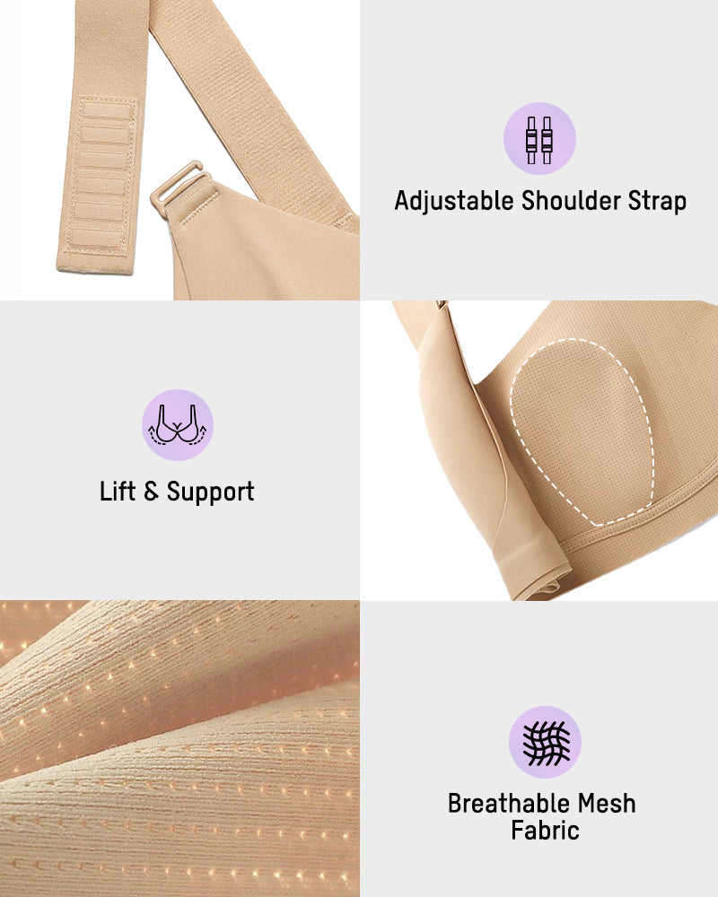 V-Neck Wireless Minimizer Bra with Adjustable Clasp - FirmaSmooth