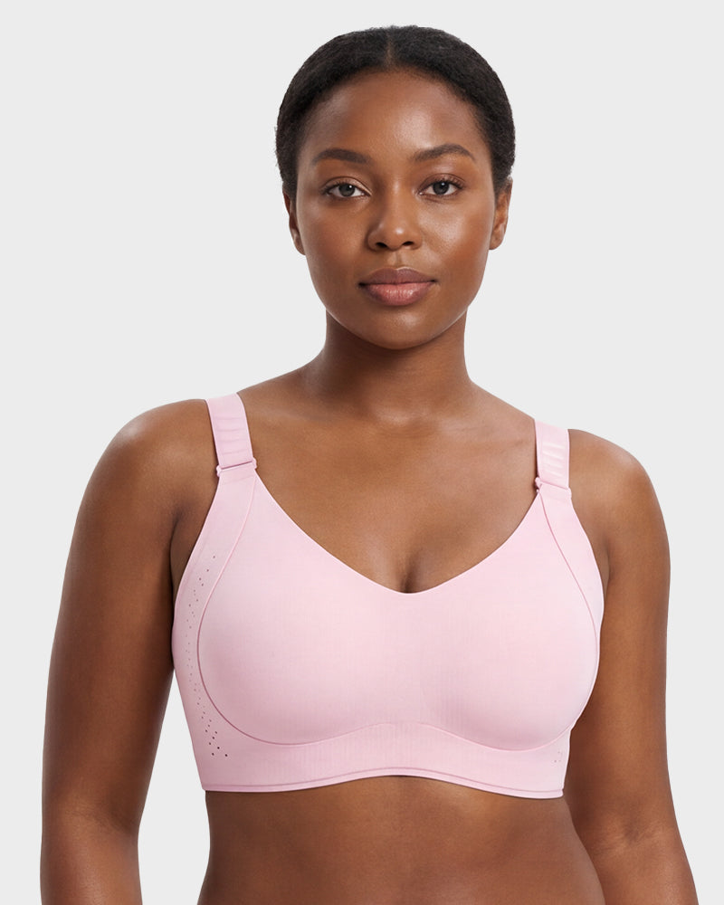 V-Neck Wireless Minimizer Bra with Adjustable Clasp - FirmaSmooth