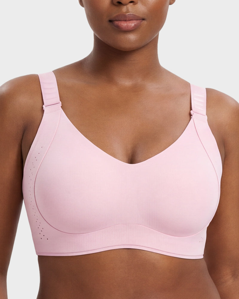 V-Neck Wireless Minimizer Bra with Adjustable Clasp - FirmaSmooth