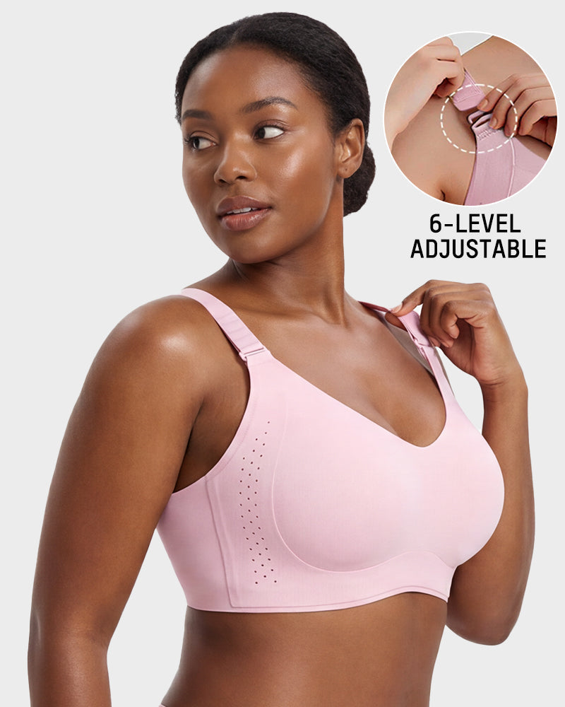 V-Neck Wireless Minimizer Bra with Adjustable Clasp - FirmaSmooth