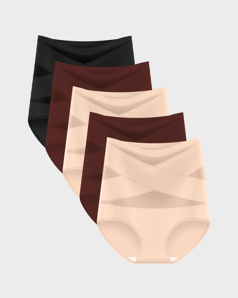 High-Waist Tummy Control Knickers 5-Pack - FirmaControl