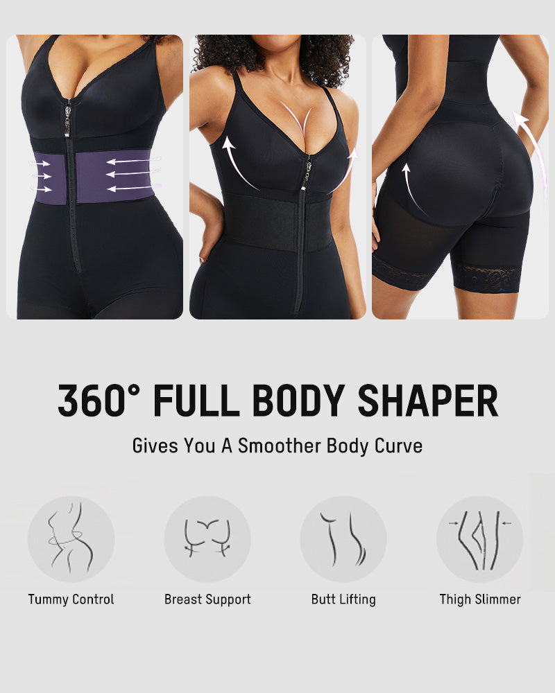 Power Mesh Deep-V Shapewear Bodysuit - FirmaSculpt