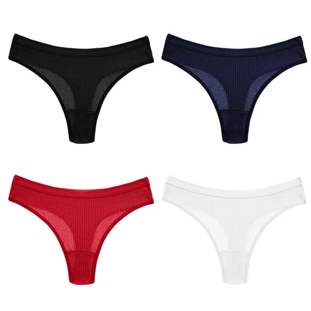 StripeAir™ 4PCS Soft Cotton G‑String Set