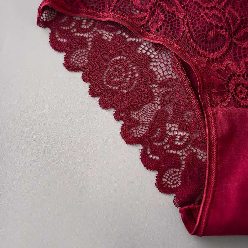 FloraLuxe™ 3PCS Embroidered Lace Panty Set