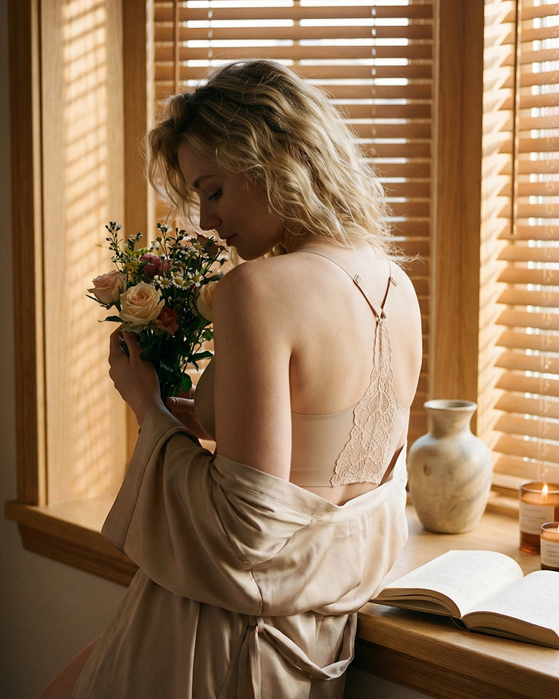 Seamless Backless Lace Bralette - FirmaLace