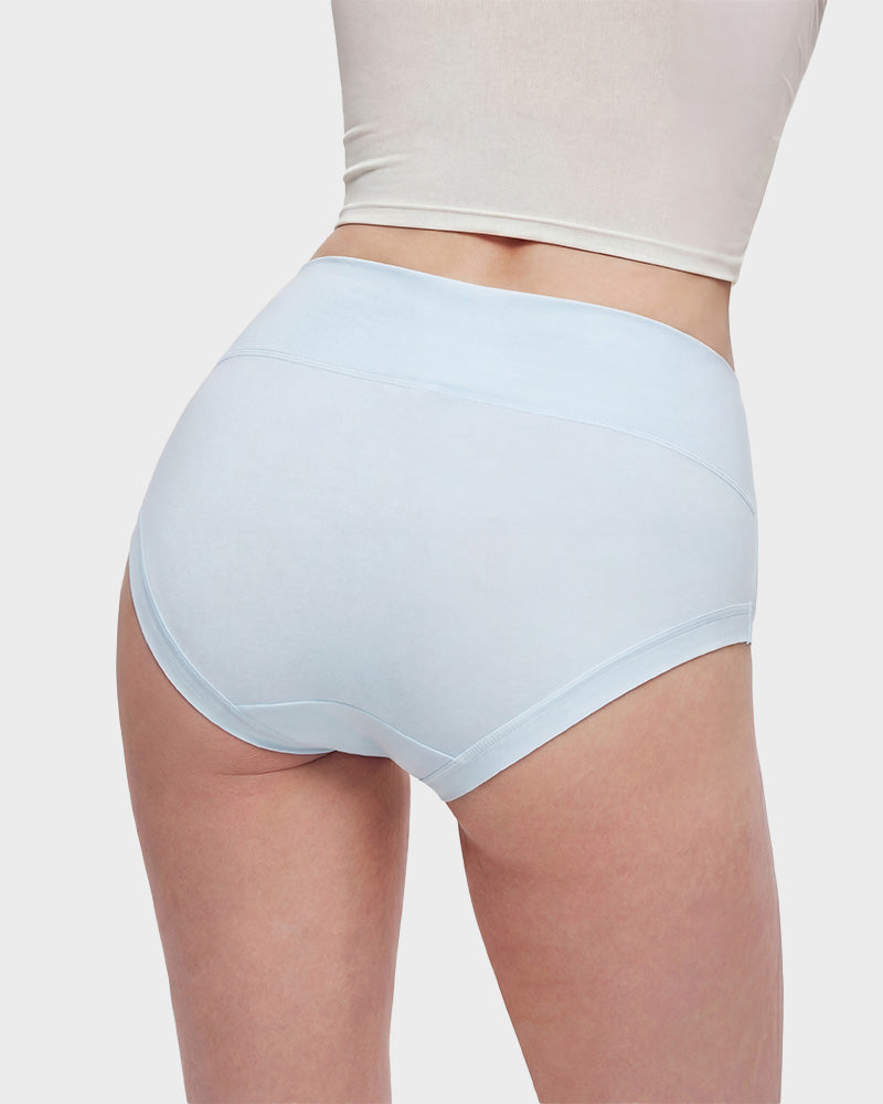 Seamless High-Waist Full Coverage Cotton Knickers 5-Pack - FirmaSoft