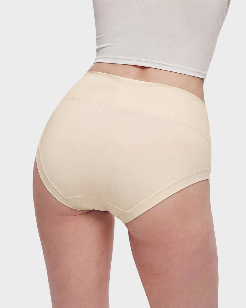 Seamless High-Waist Full Coverage Cotton Knickers 5-Pack - FirmaSoft