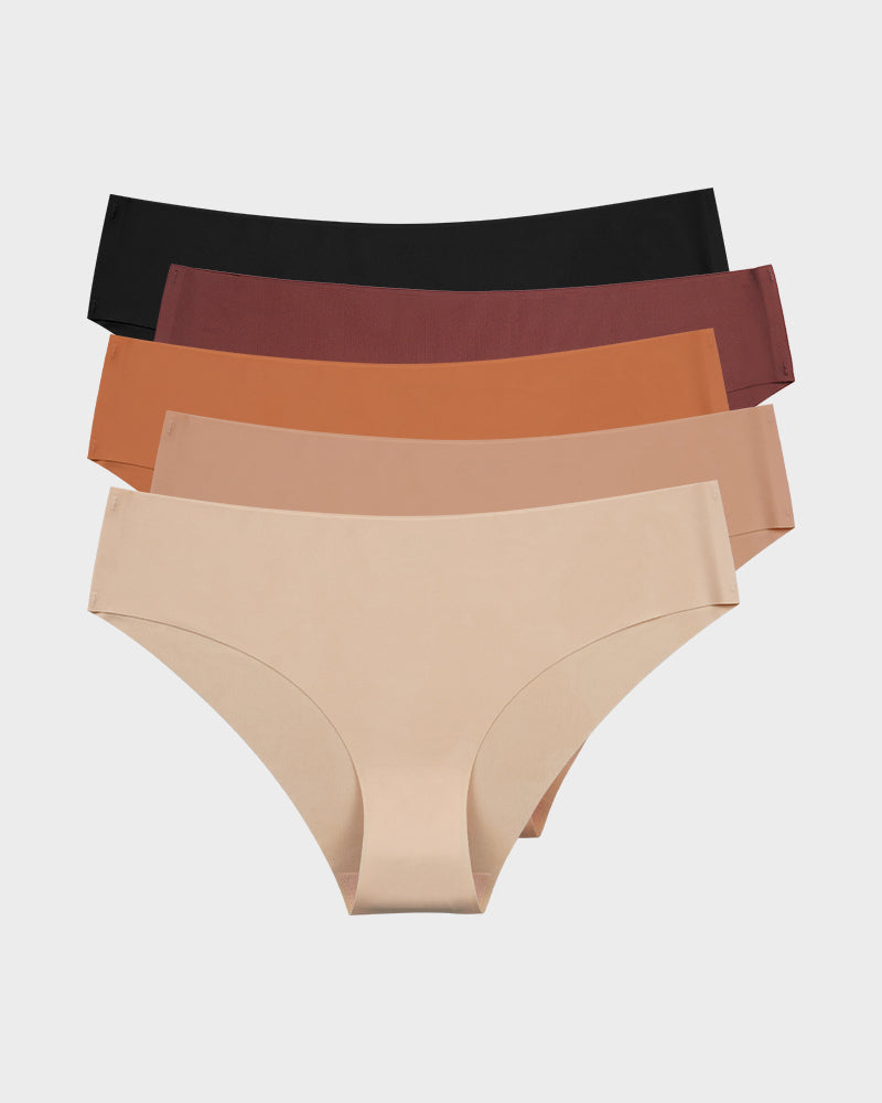 Seamless Ice-Silk Low-Rise Knickers 5-Pack - FirmaSmooth