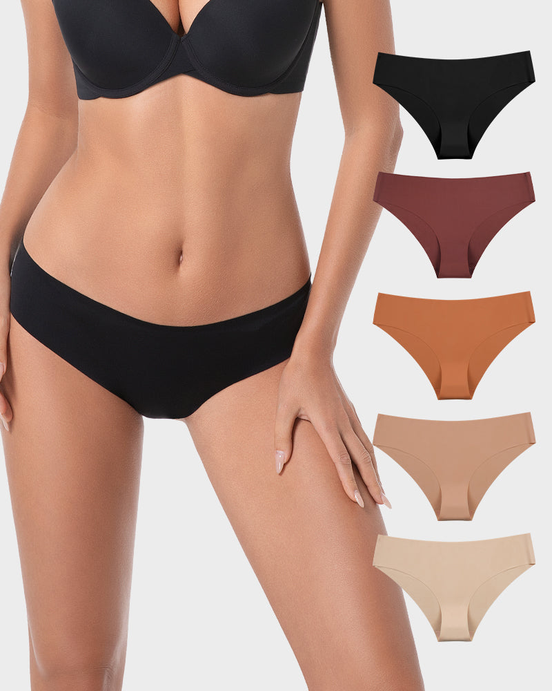 Seamless Ice-Silk Low-Rise Knickers 5-Pack - FirmaSmooth
