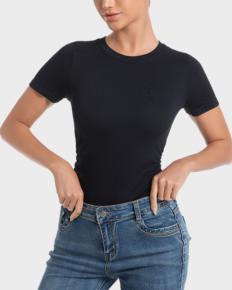 Seamless Short Sleeve Shaping Bodysuit - FirmaSmooth