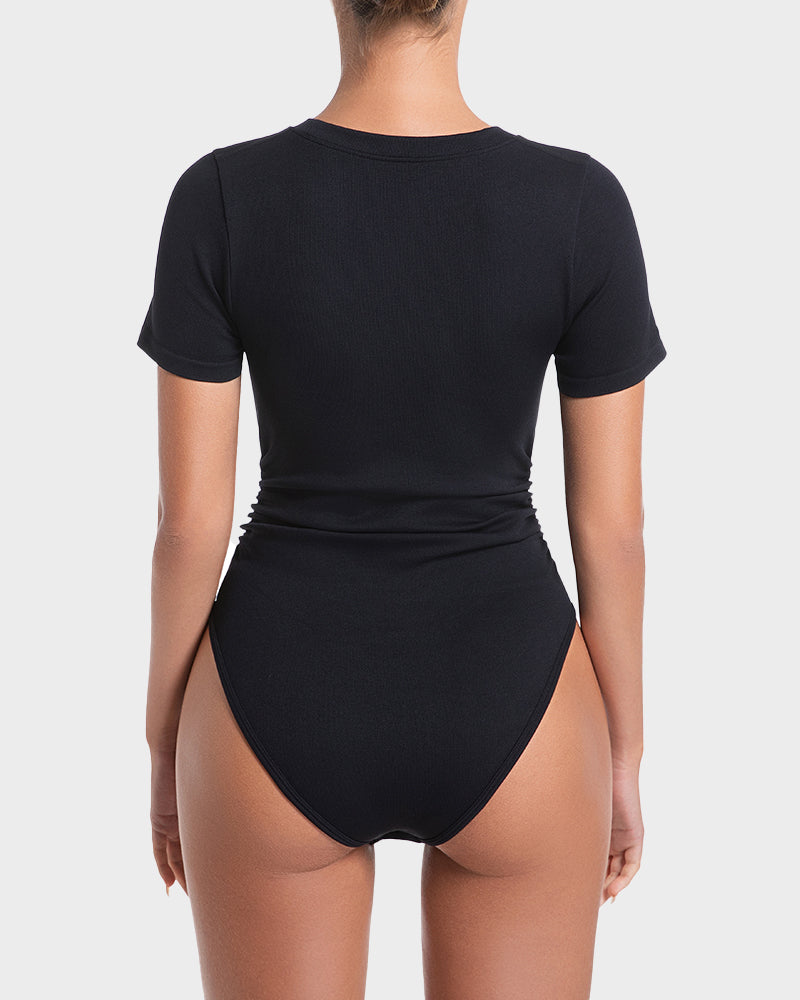 Seamless Short Sleeve Shaping Bodysuit - FirmaSmooth