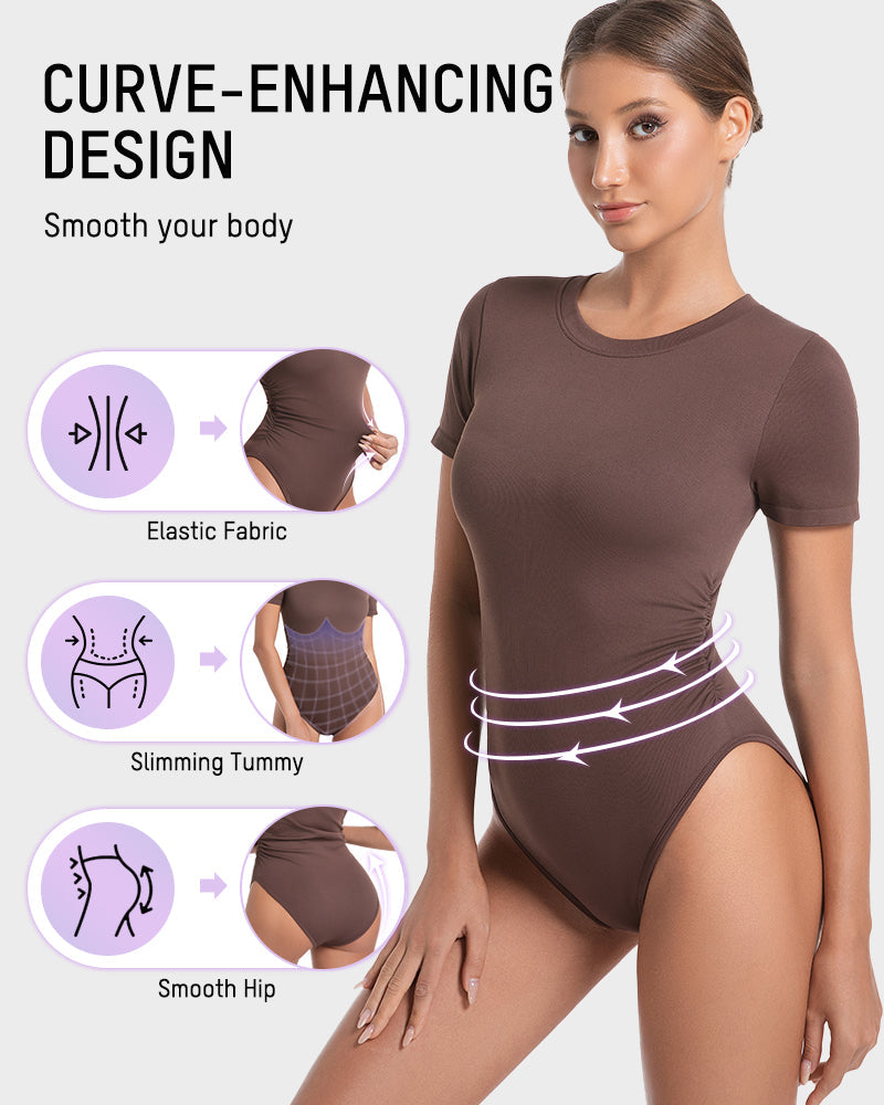 Seamless Short Sleeve Shaping Bodysuit - FirmaSmooth