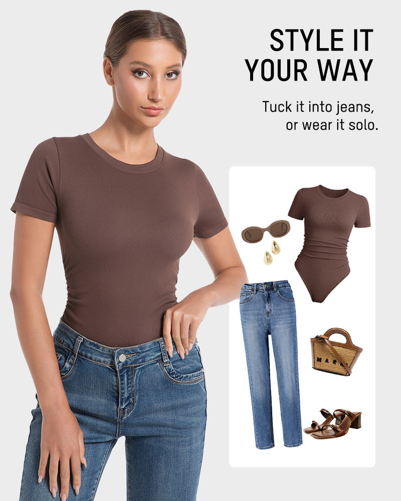 Seamless Short Sleeve Shaping Bodysuit - FirmaSmooth