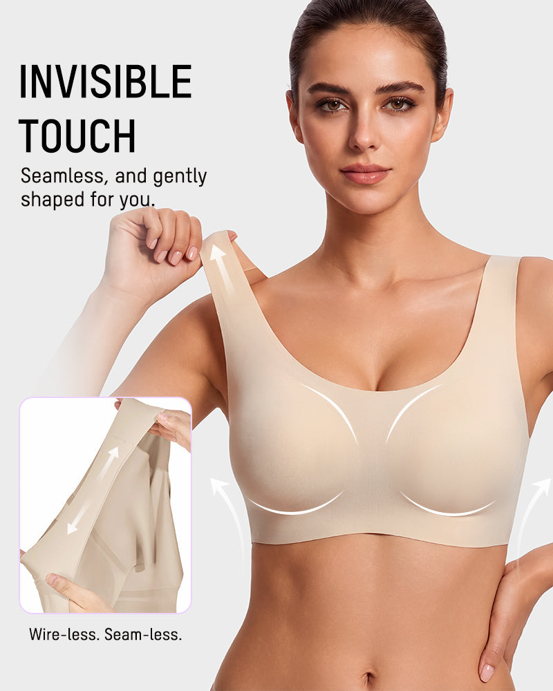 Seamless Wireless Full-Coverage T-Shirt Bra - FirmaSmooth