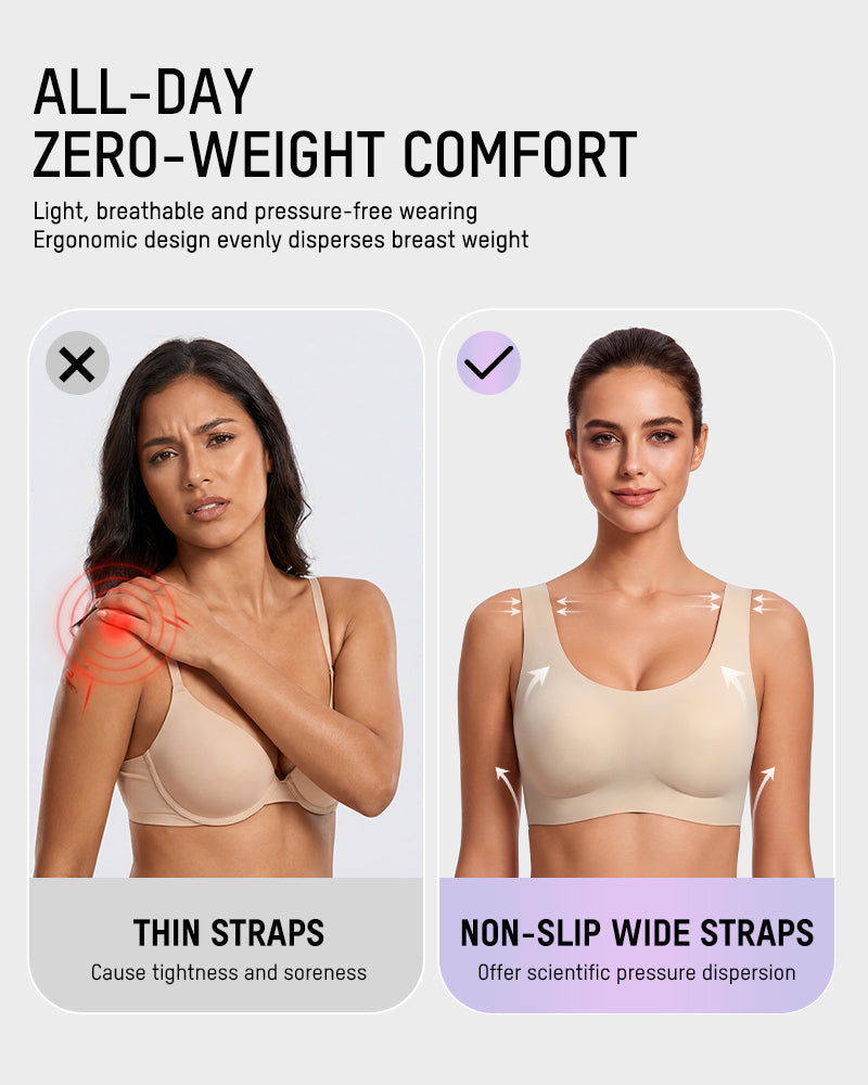 Seamless Wireless Full-Coverage T-Shirt Bra - FirmaSmooth