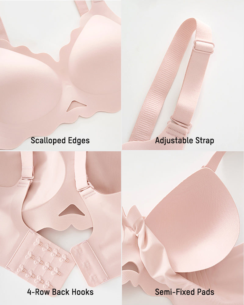 Seamless Wireless Jelly Bra with Scalloped Edges - FirmaSoft