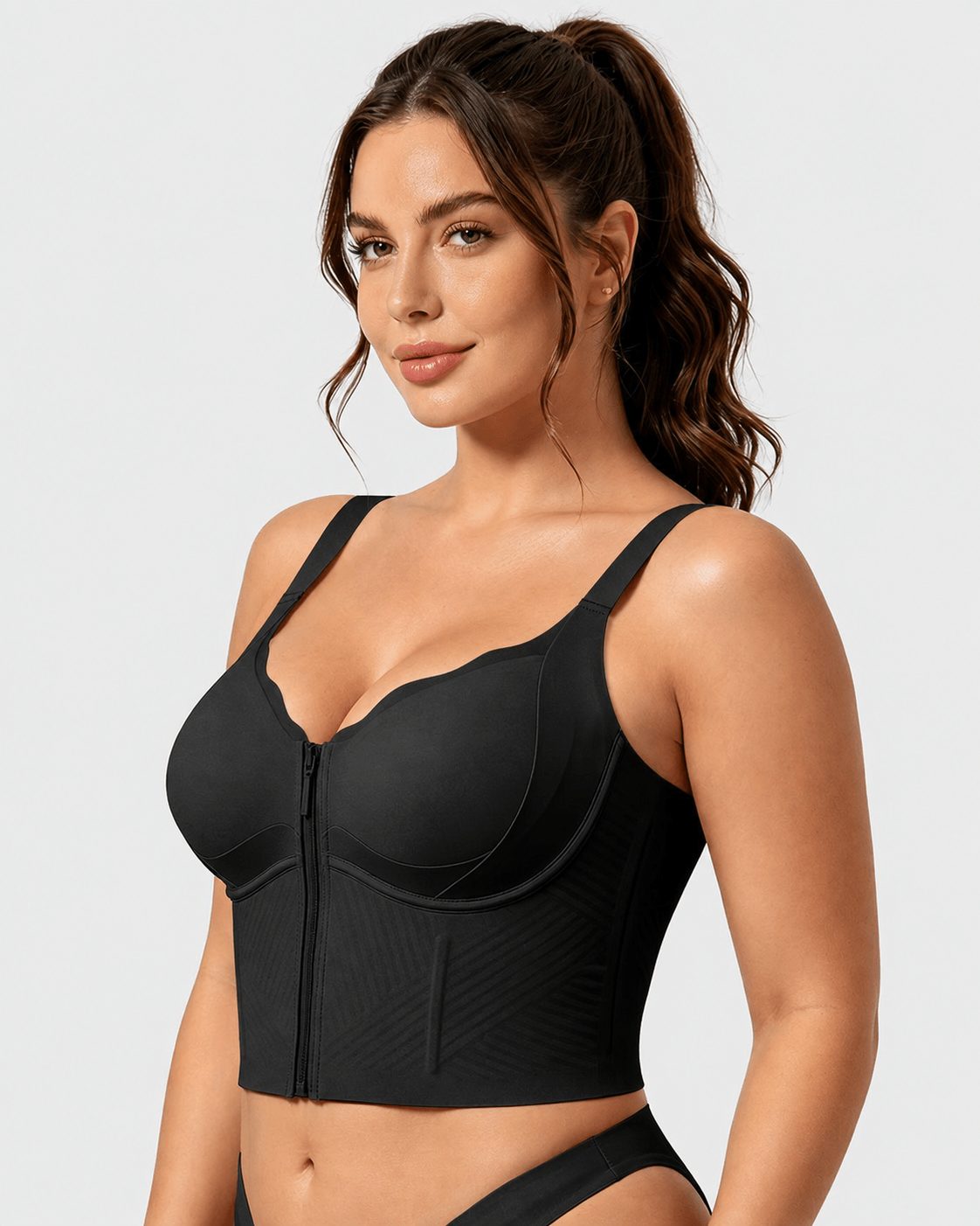 Zip-Front Longline Shaping Bra for Fuller Busts - FirmaSmooth