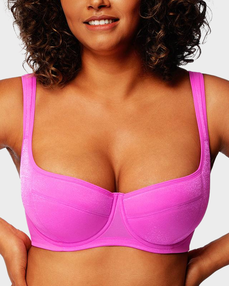 Shimmer Lightly Padded Balconette Bra - FirmaLace