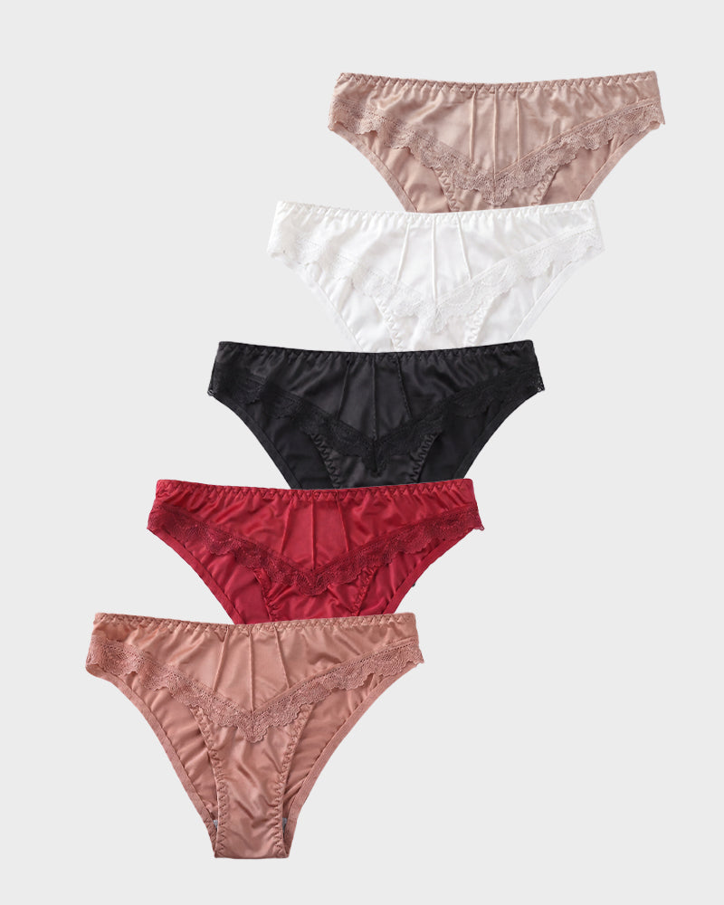 Silky Lace Seamless Bikini Underwear 5-Pack - FirmaLace