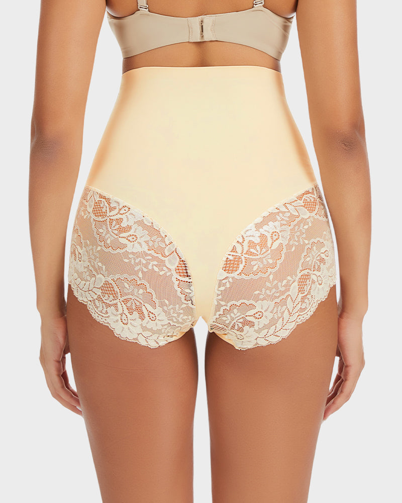 High-Waisted Sheer Lace Briefs 4-Pack - FirmaLace