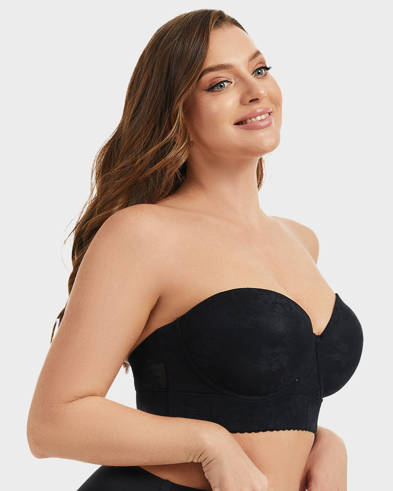 Longline Lace Strapless Underwire Bra - FirmaHold
