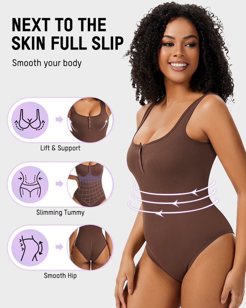 Triangular Shaping Snap-Button Bodysuit - FirmaSculpt