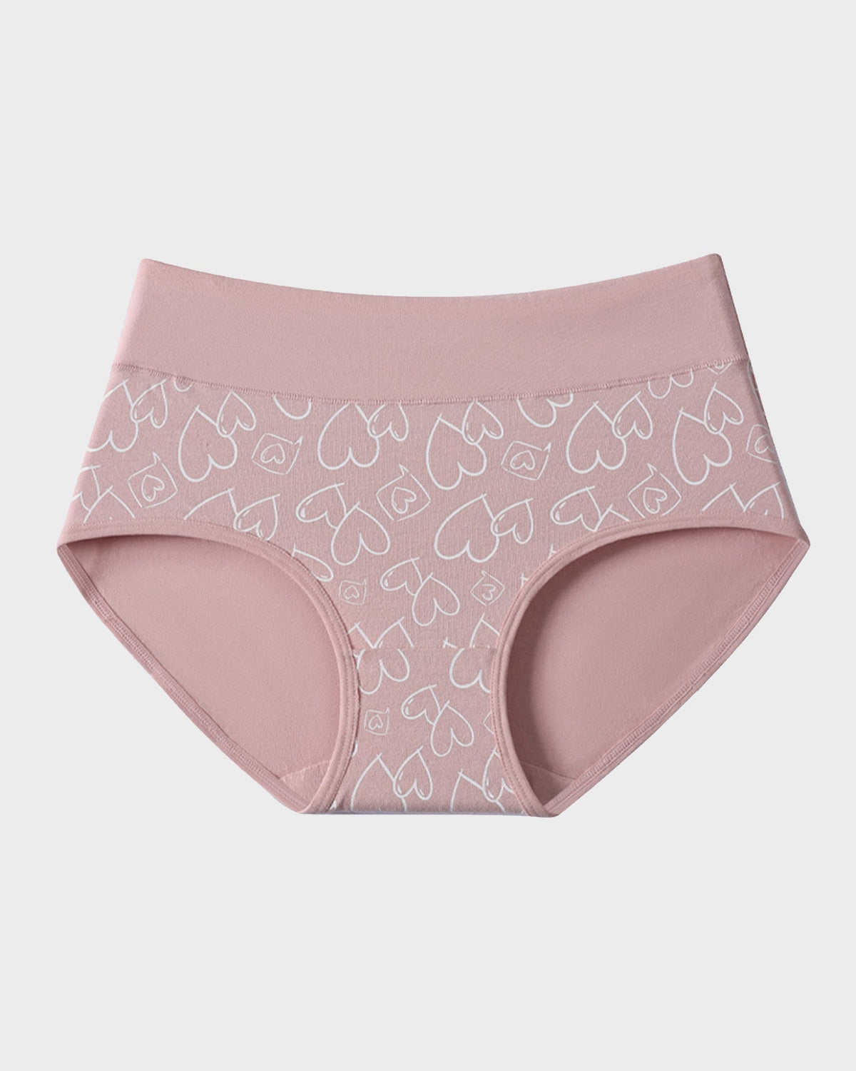 Soft Cotton Heart Print High-Waist Knickers 6-Pack - FirmaSoft