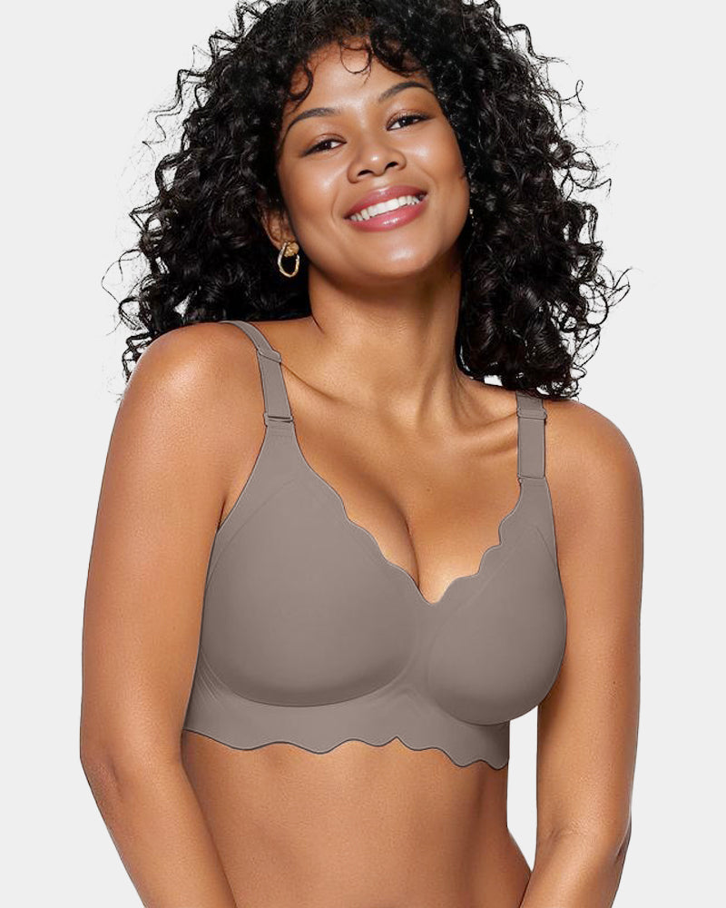 Full Coverage Wireless Jelly Bra with Scalloped Edges - FirmaSoft
