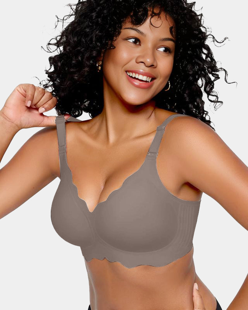 Full Coverage Wireless Jelly Bra with Scalloped Edges - FirmaSoft