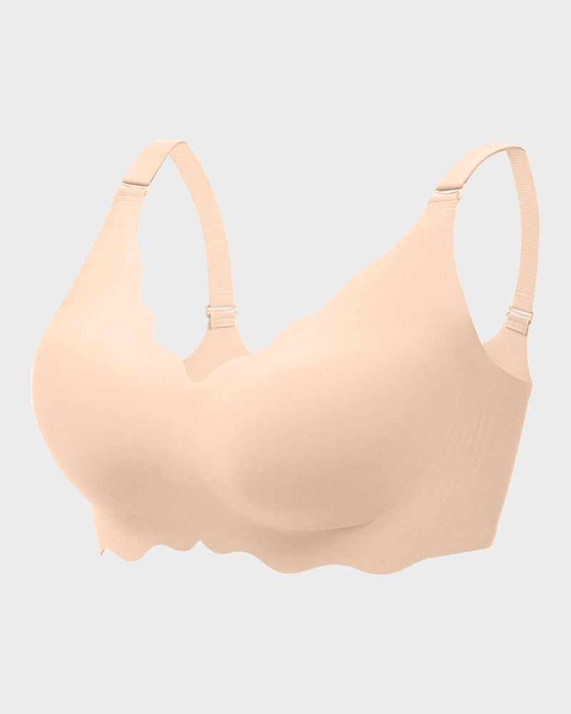 Full Coverage Wireless Jelly Bra with Scalloped Edges - FirmaSoft