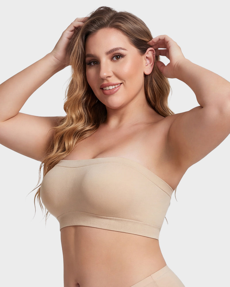 Stay-Put Wireless Seamless Bandeau Bra - FirmStay