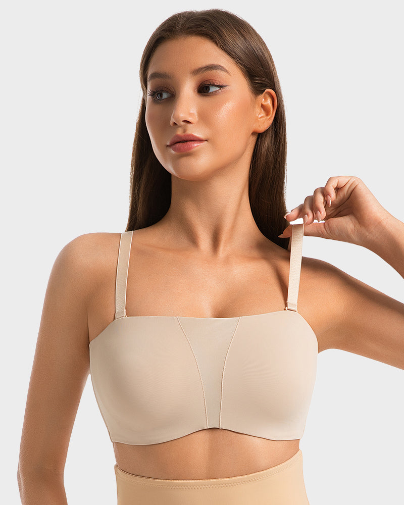 Anti-Slip Full Coverage Strapless Bandeau Bra - FirmaHold
