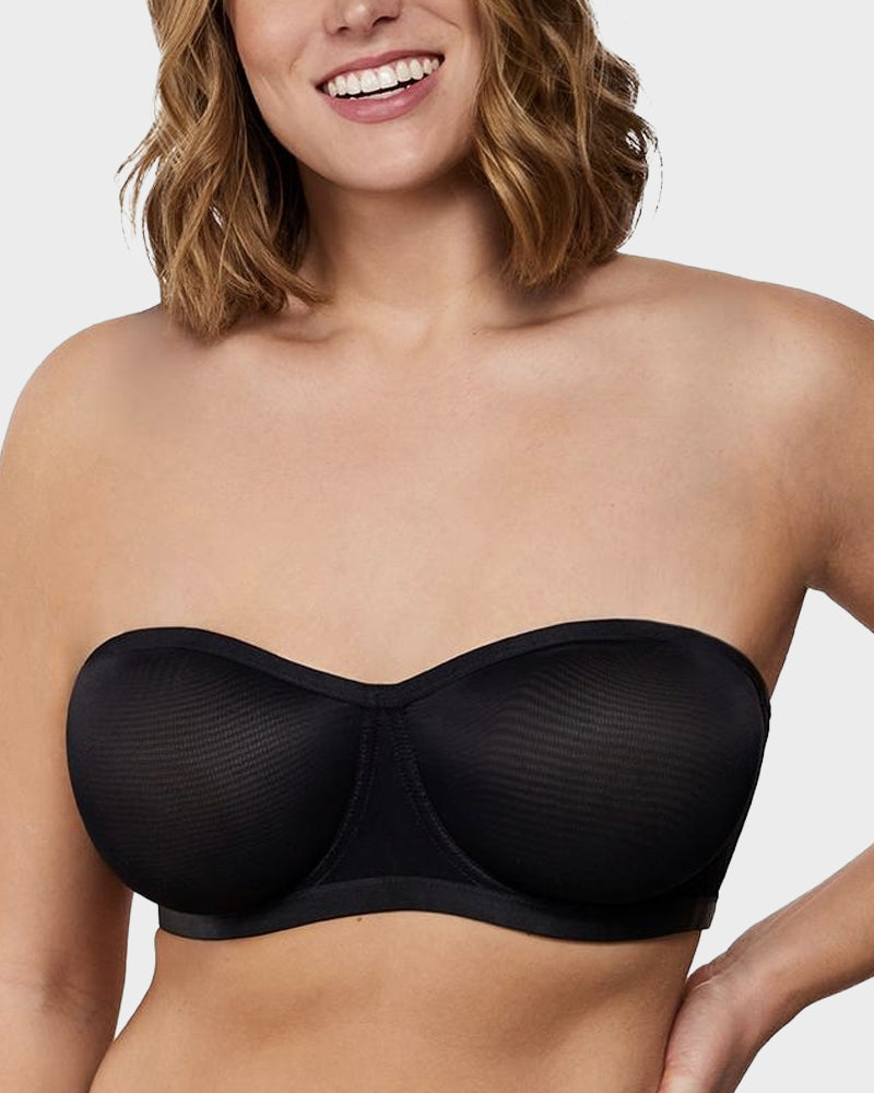 Strapless Mesh Underwire Balconette Bra - FirmaBreeze
