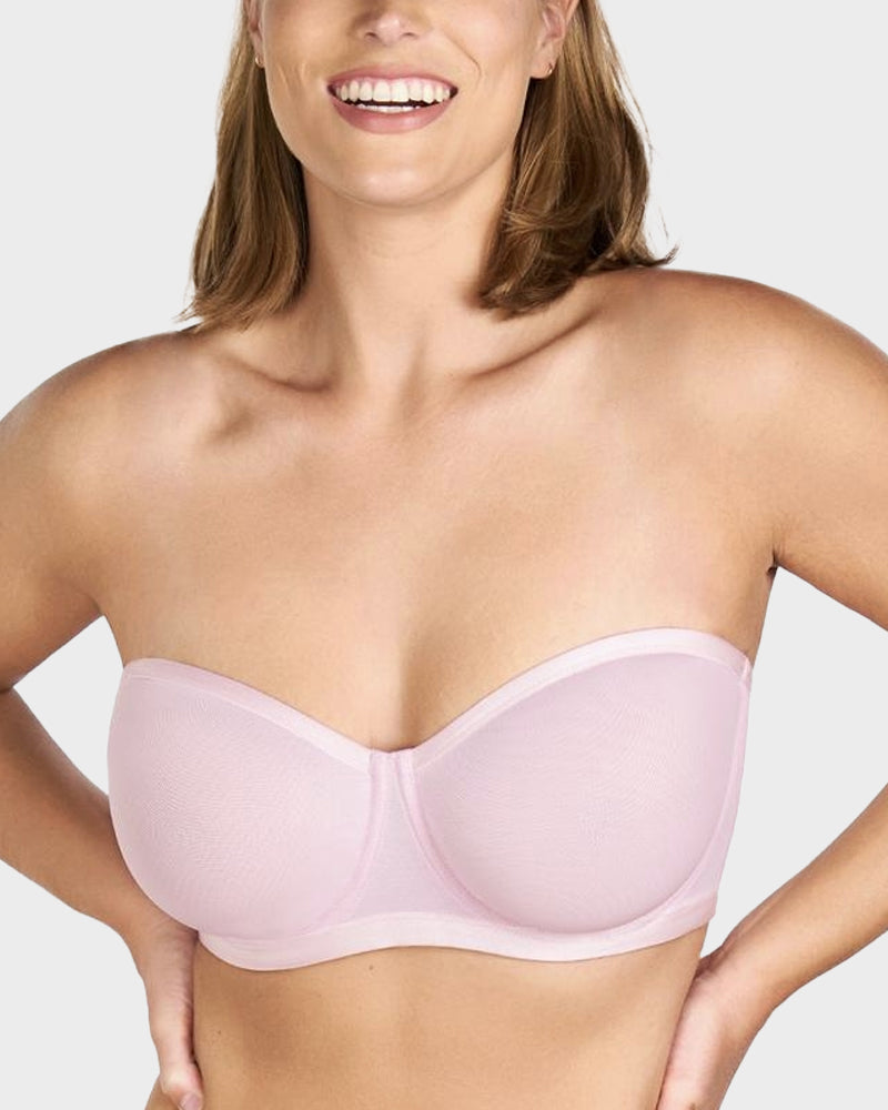 Strapless Mesh Balconette Bra - FirmaHold