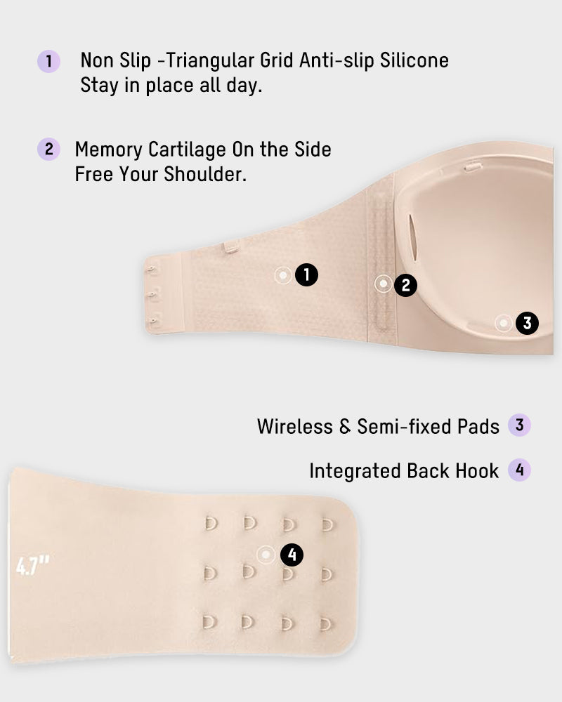 Strapless Wireless Padded Bandeau Bra - FirmaHold