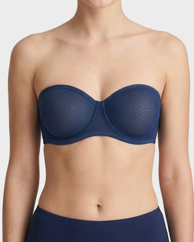 Strapless Mesh Underwire Balconette Bra - FirmaBreeze