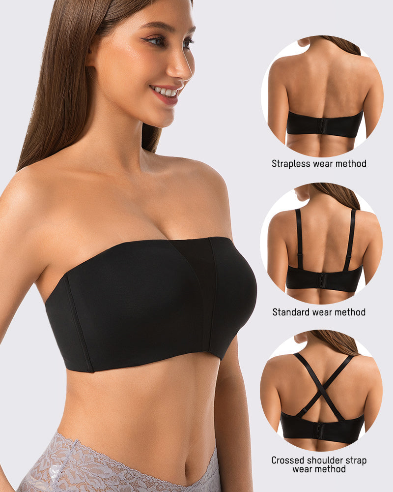 Anti-Slip Full Coverage Strapless Bandeau Bra - FirmaHold