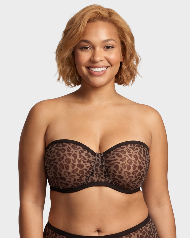 Strapless Mesh Underwire Balconette Bra - FirmaBreeze
