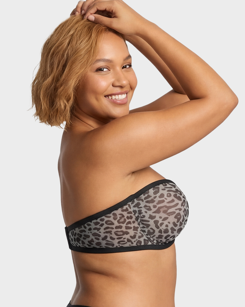 Strapless Mesh Underwire Balconette Bra - FirmaBreeze