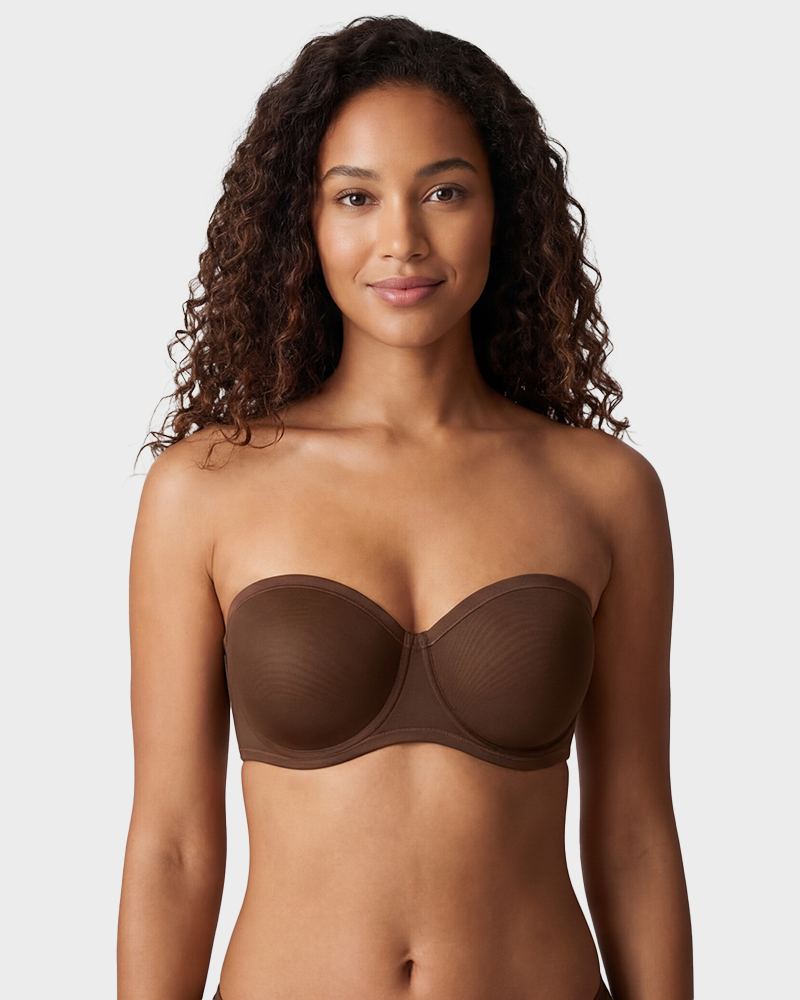 Strapless Mesh Underwire Balconette Bra - FirmaBreeze