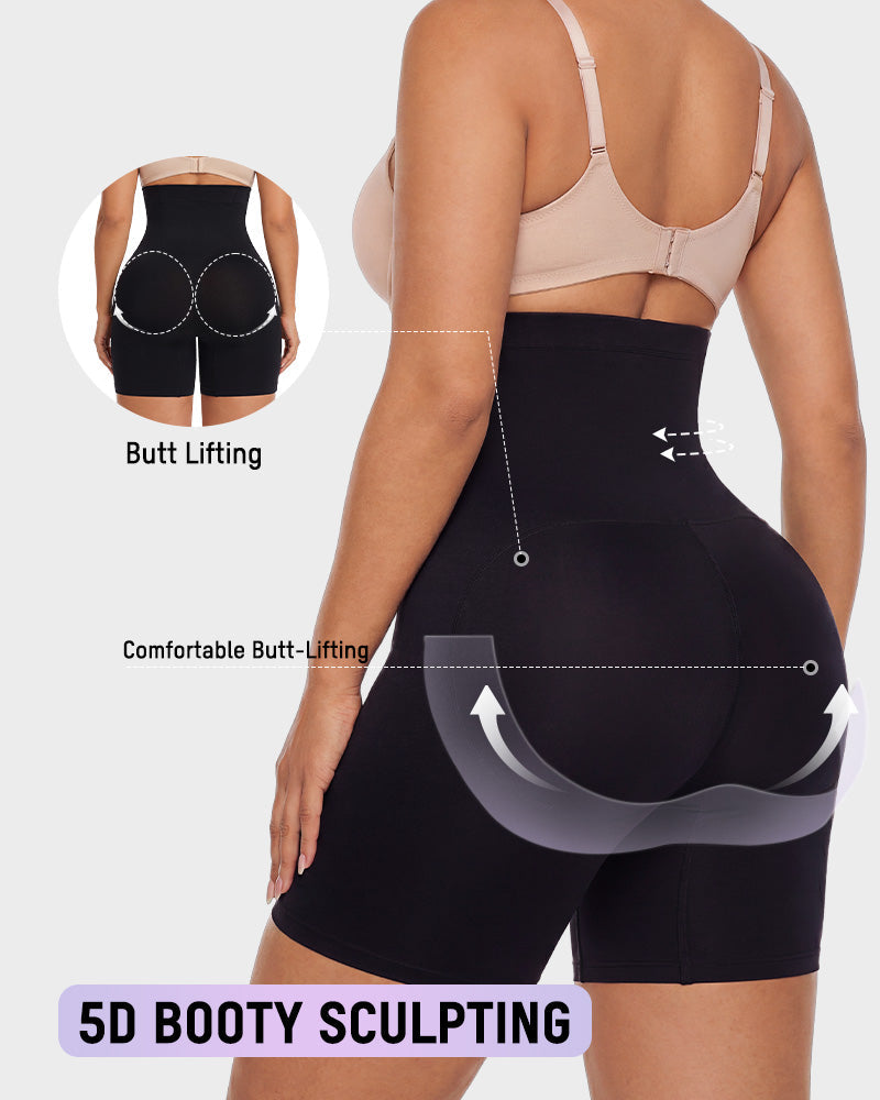 High-Waist Tummy Control Shapewear Shorts - FirmaControl