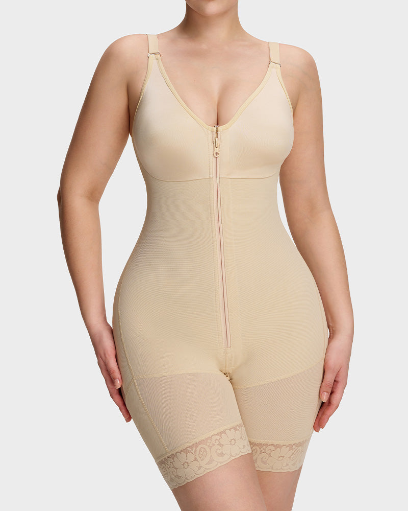 Colombian Tummy Control Butt-Lifting Shaper with Zipper Crotch - FirmaSculpt