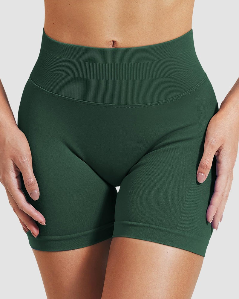 High-Waist Seamless Butt-Lifting Workout Shorts - FirmaActive