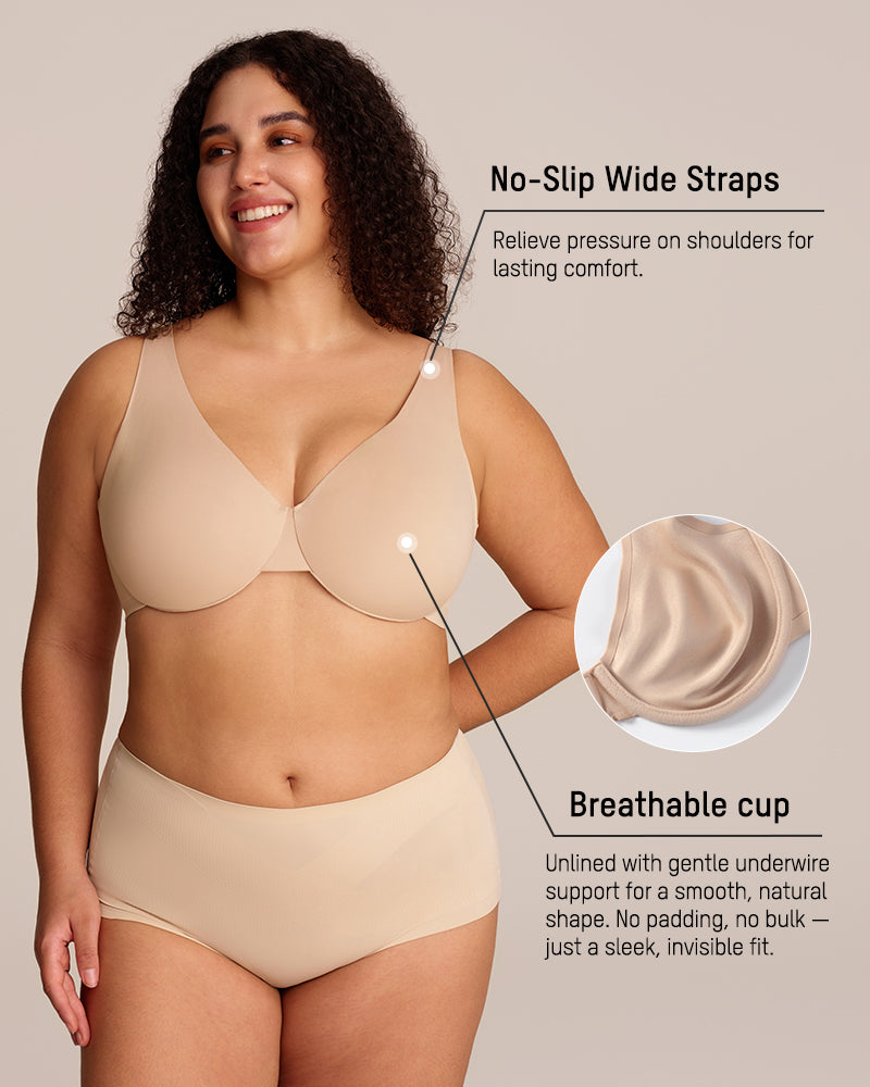 Adjustable Underwire Deep V-Neck Bra - FirmaLift
