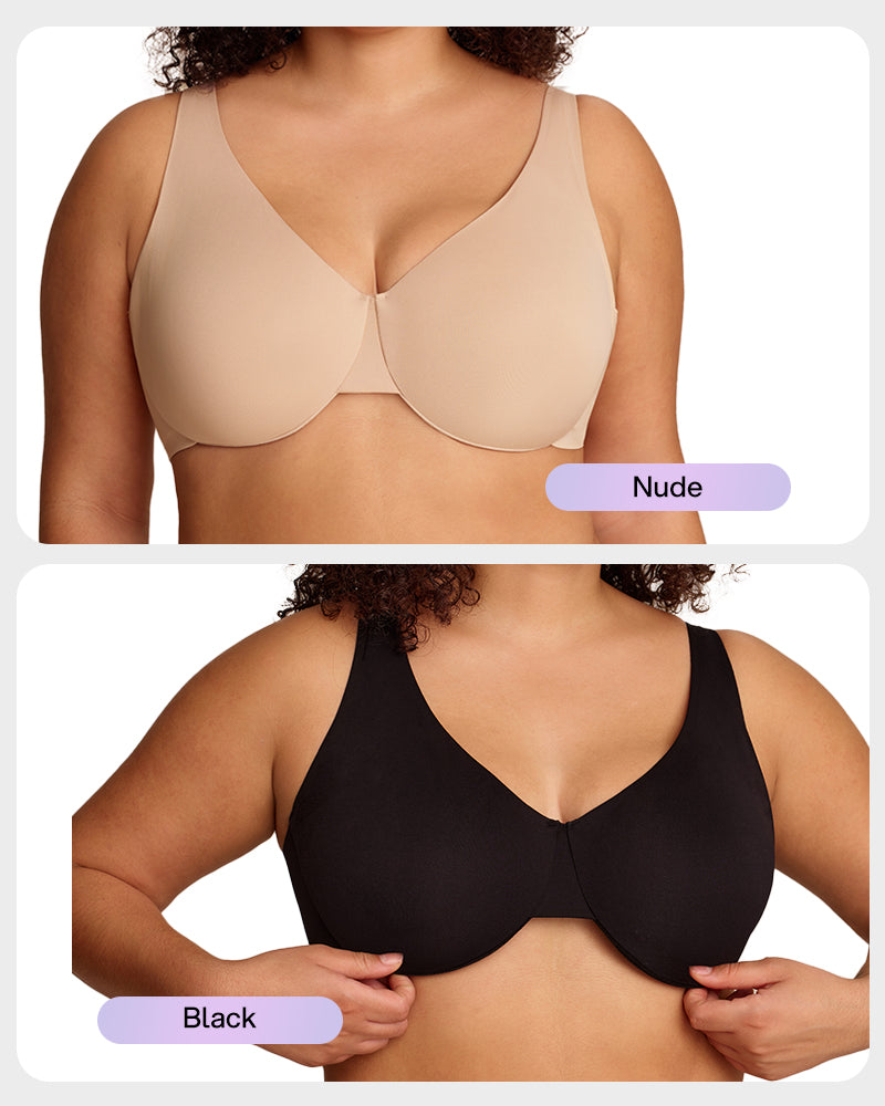 Adjustable Underwire Deep V-Neck Bra - FirmaLift