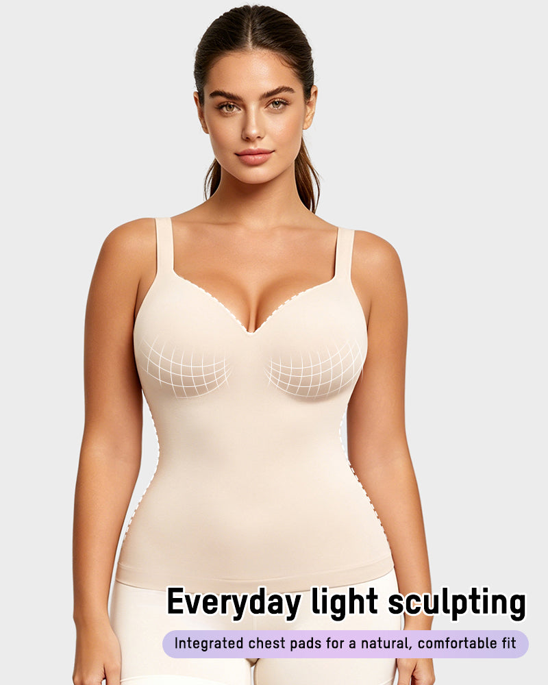 V-Neck Built-In Bra Shaping Cami - FirmaSculpt