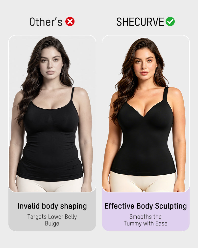 V-Neck Built-In Bra Shaping Cami - FirmaSculpt