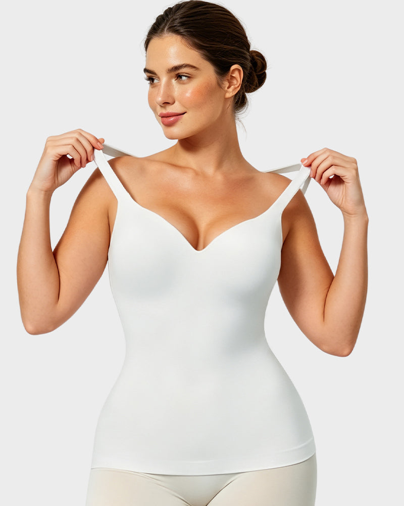 V-Neck Built-In Bra Shaping Cami - FirmaSculpt